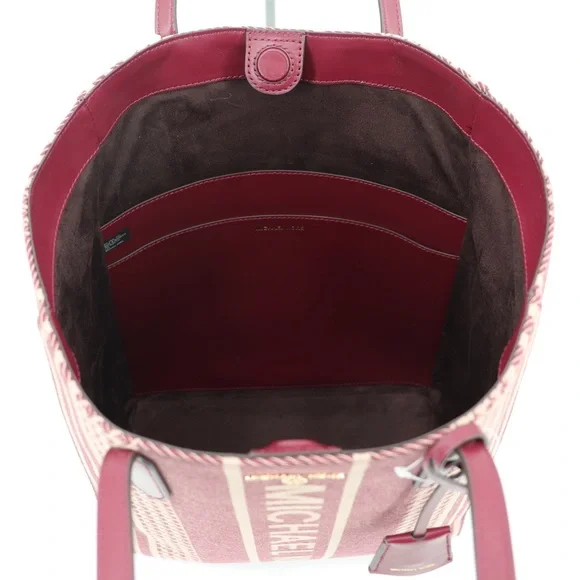 New Michael Kors Sinclair Large North South Shopper Tote Dark Berry Authentic - Picture 12 of 13